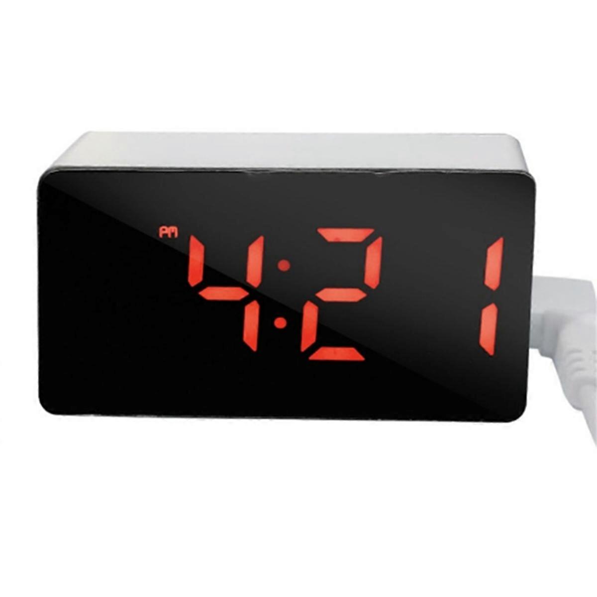 Digital Clock TEMP Date 3 Alarms Power-Off Memory Table Clock USB Powered Always on 12/24H Night Mo
