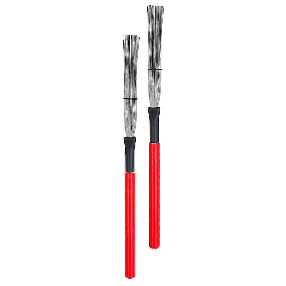 Brushes For Drums 2Pcs Round Shape For Youth Bands 35x4CM Spring Back Effect