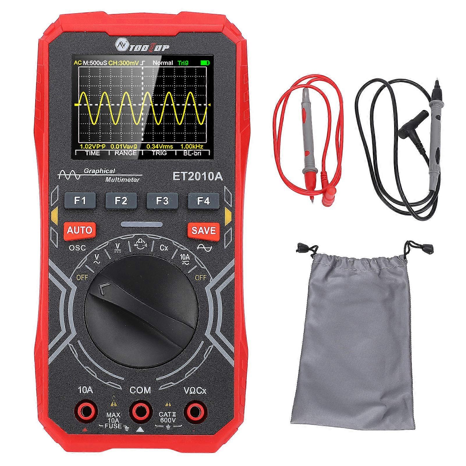 Portable Multimeter Oscilliscope Auto Sleep 1MHz Bandwidth 2.5Msps Sample Rate 2.4in 2 in 1 Mini Portable Oscilloscope