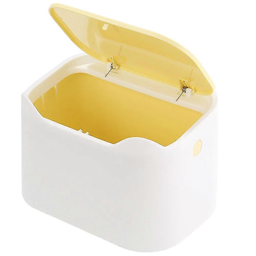 Square Shaped Desktop Garbage Can For Toilet And Family Use Yellow Trash Bucket 1Pcs Separable Design