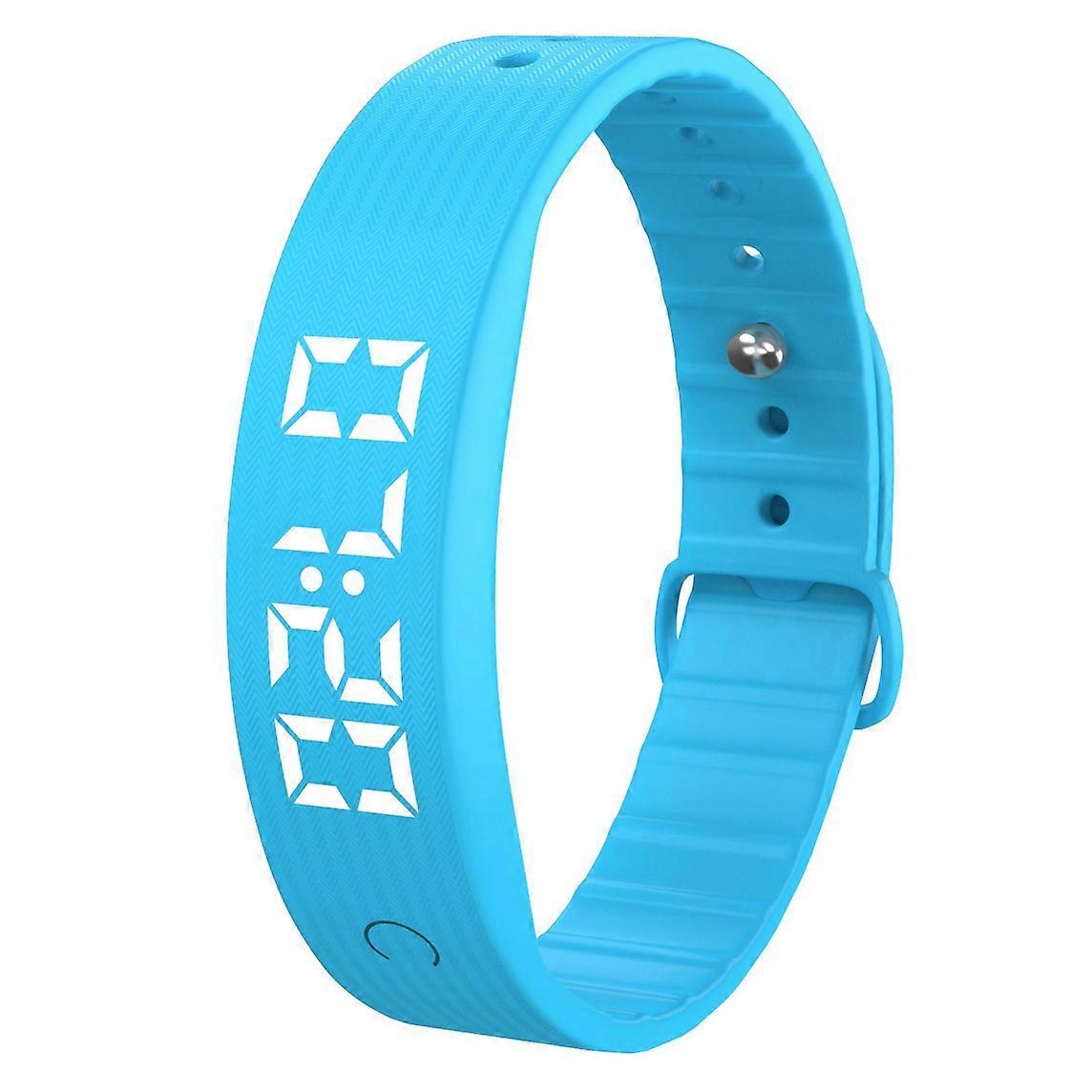 Pulseira Inteligente W5SV com Alarme Vibratório, Relógio Elétrico com Display Digital de Monitoramento do Sono - Azul Celeste