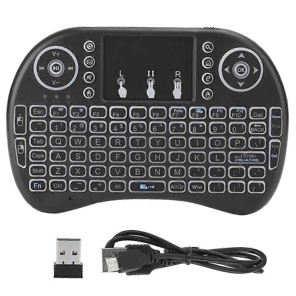Mini 2.4G Wireless RGB Backlit Keyboard with Touchpad and Flymouse Function