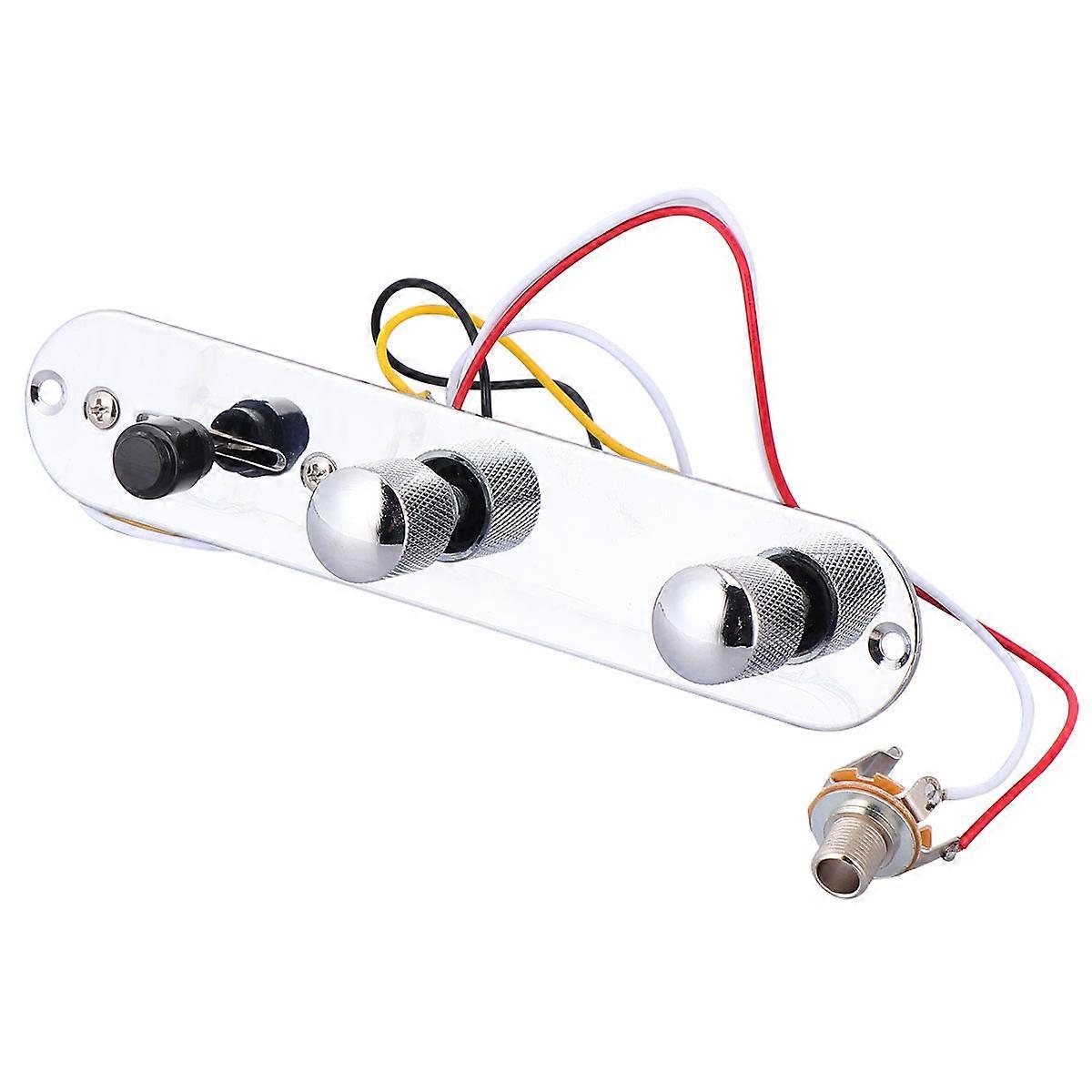 Control Plate Compatible for Telecaster Silver Metal Control Plate with Pre-Wired Ease for Guitar