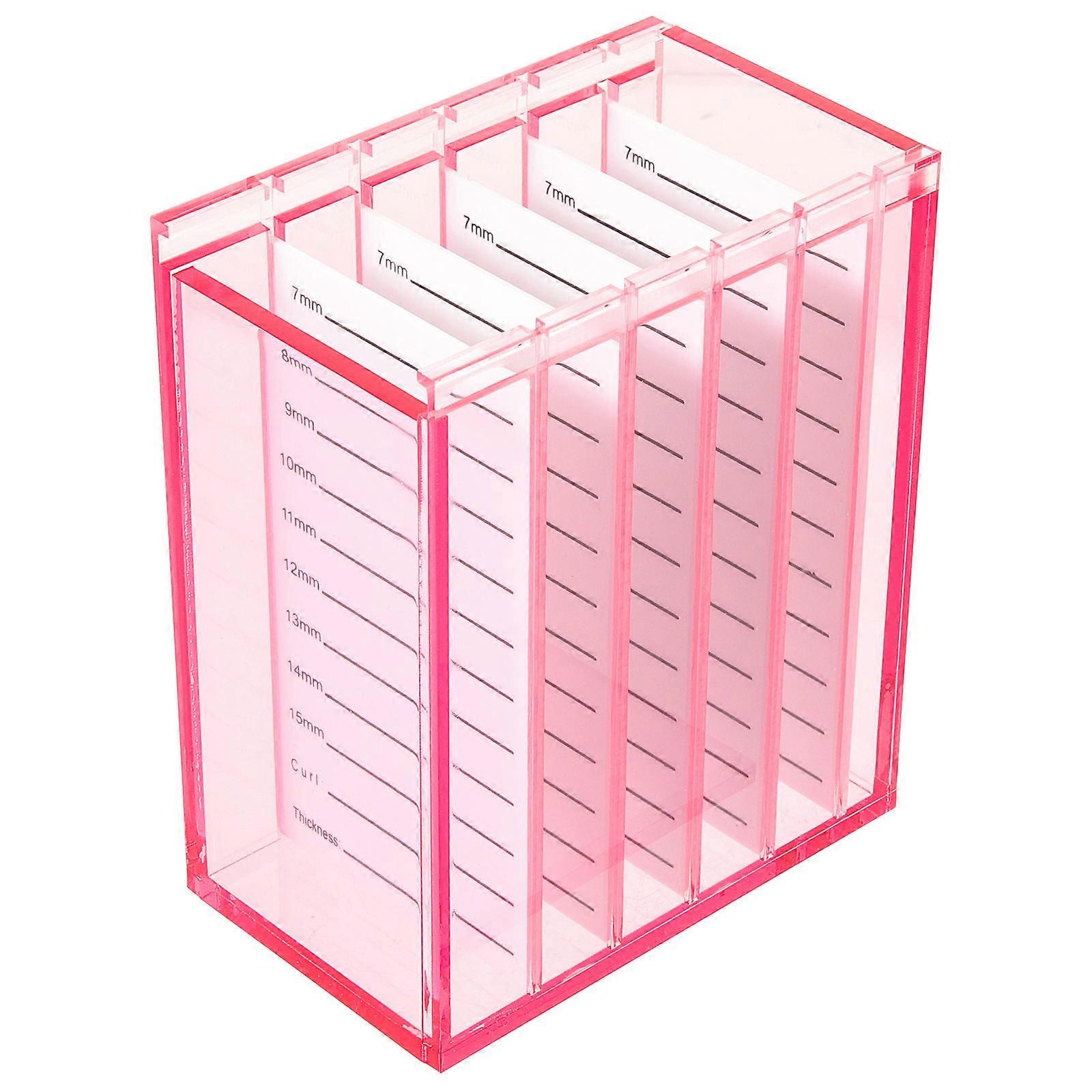 Eyelash Storage Organizer Multi-layer Acrylic Holder Stylish Travel Container Rectangular Pink 1Set