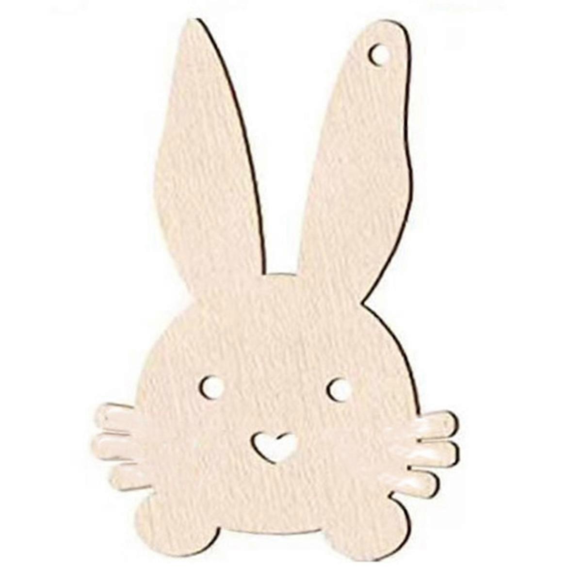 70PCS Unfinished Blank Wood Cutout Wooden Easter Bunny Shaped Wooden Easter DIY Wooden Craft for Easter Spring