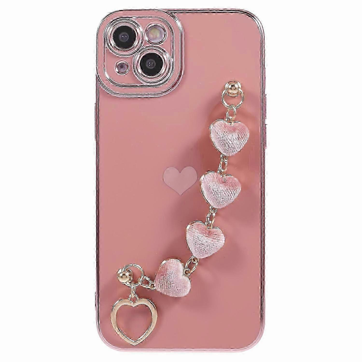 Shockproof Case for Iphone Phone with Electroplating TPU Material and Strap, Compatible with iPhone 15 Plus