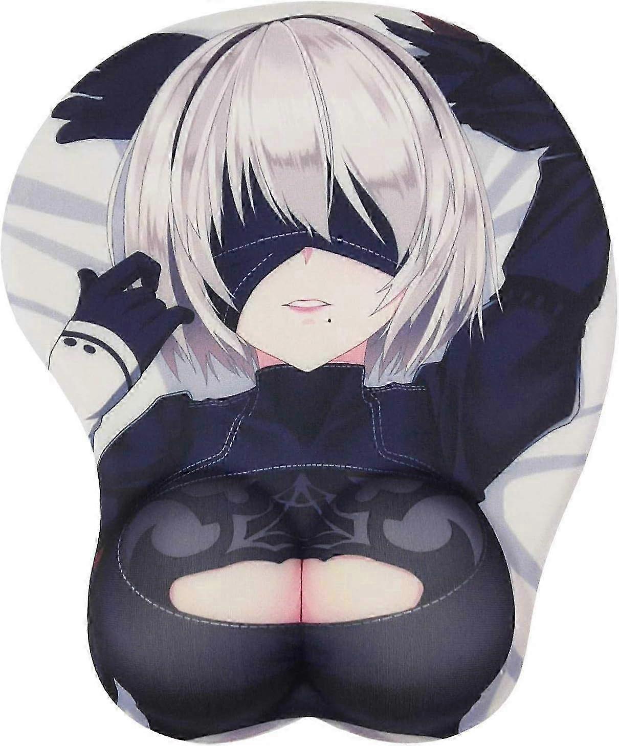 Ergonomic Gaming Mouse Pad with Gel Wrist Support - Cute Non-Slip Black Mouse Pad for Comfortable Computer Use