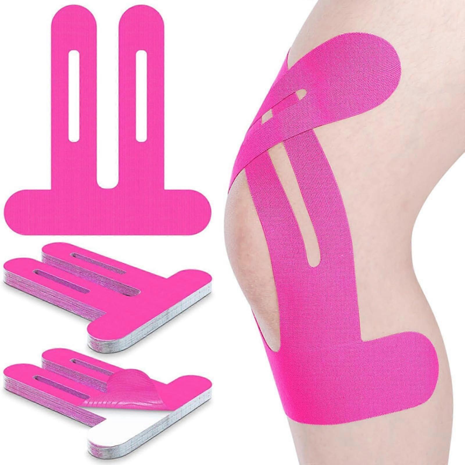 Knee Tape, Knee Stabilization, Pack of 10 Precut Kinesiotapes, Waterproof Elastic Physio Tape Red