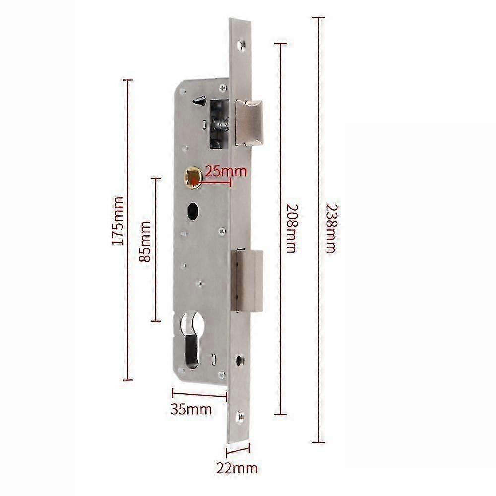 Serrure de porte en aluminium en acier inoxydable Cadre universel Serrure à mortaise de sécurité Serrure de porte extérieure Maison