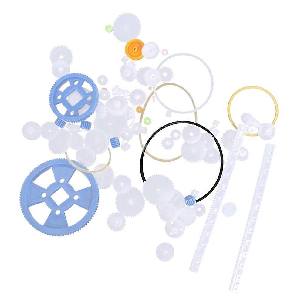 80pcs Plastic Robot Gear Parts Assortment Set for DIY Mechanical Models and Toy Car Accessories