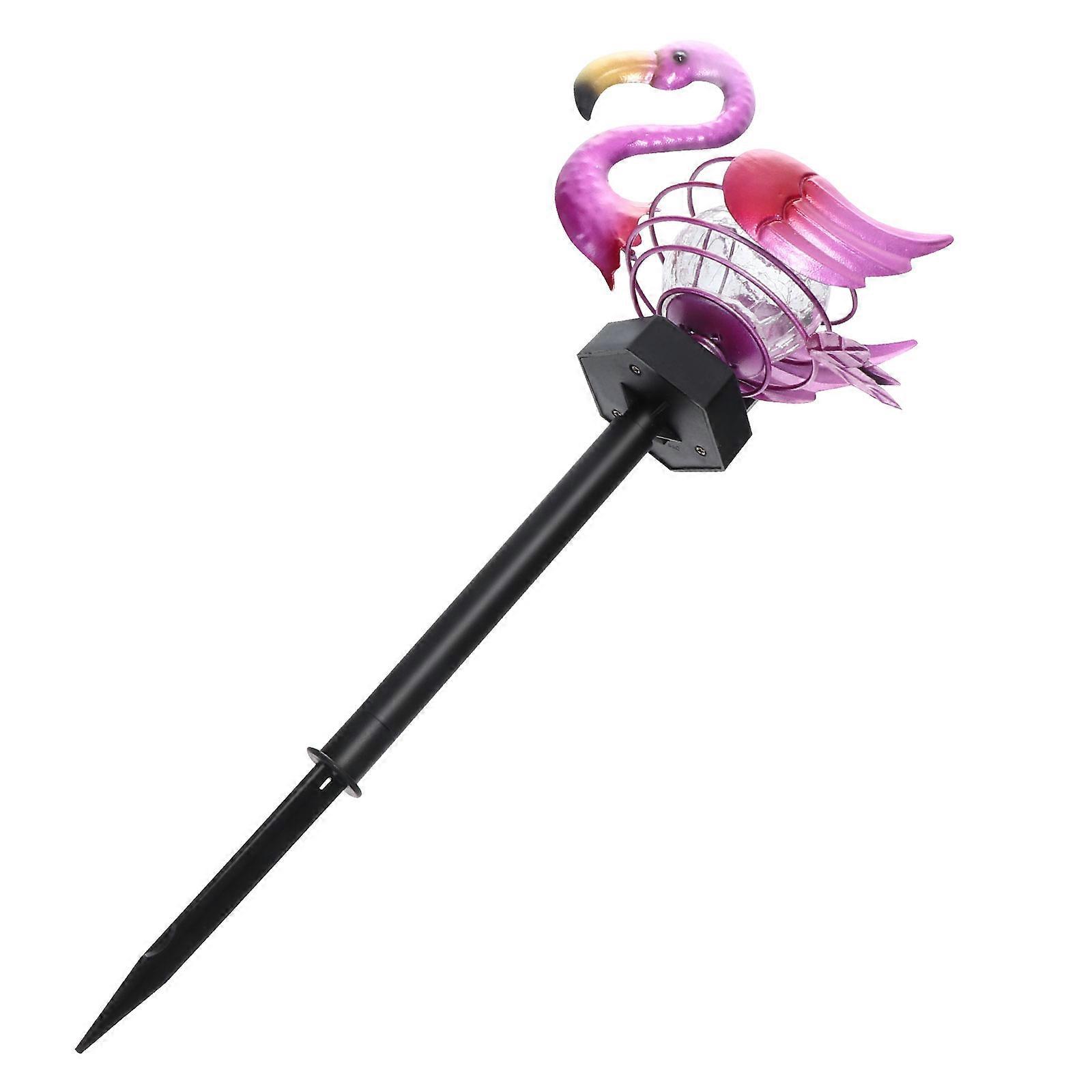 Landscaping Lights Solar Flamingo Design Garden Lawn Lamp Rosy Color Automatic Night Lighting 1Pc