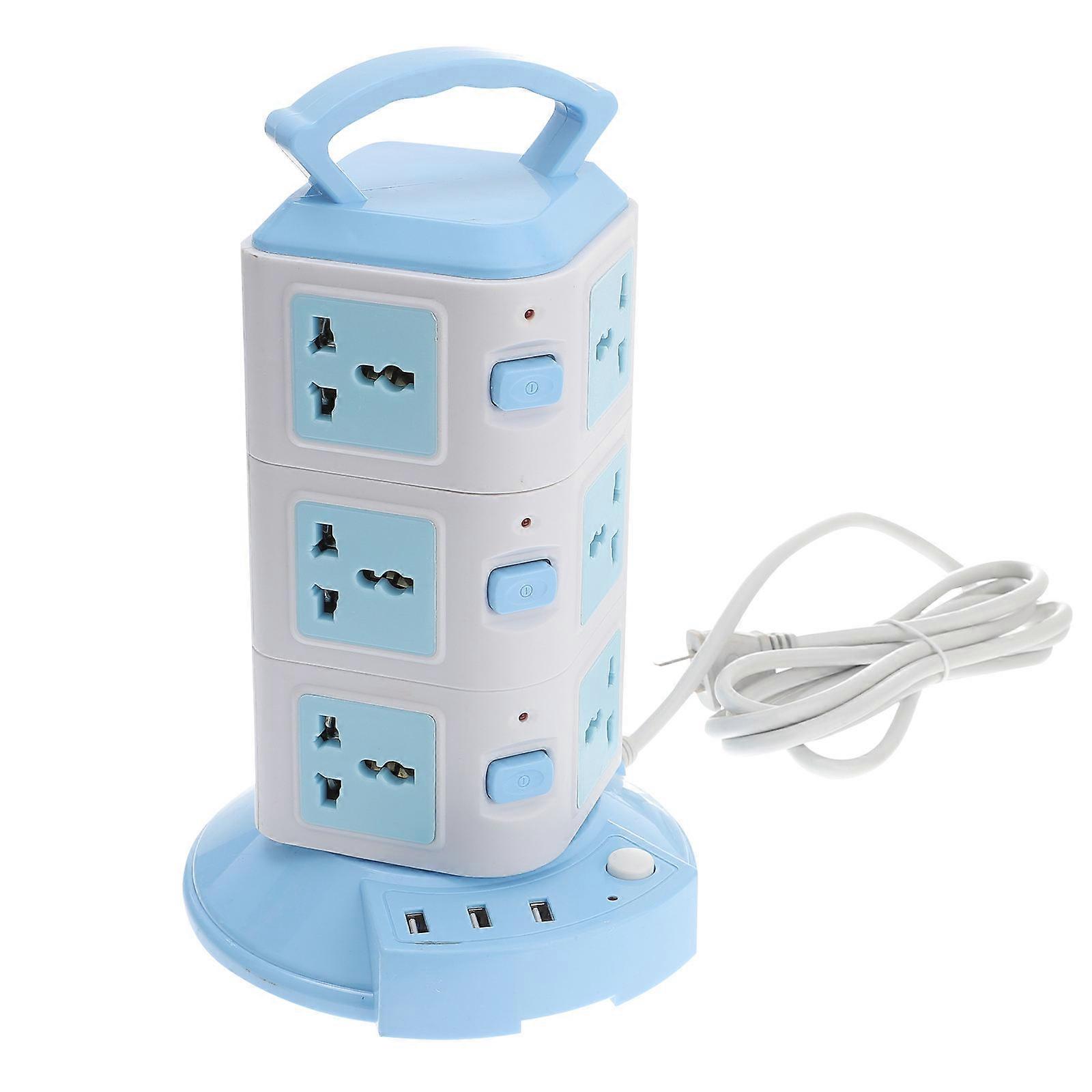 Fireproof USB Electrical Outlet Power Strip For Entertainment Center ABS Material Vertical Tower 1Set