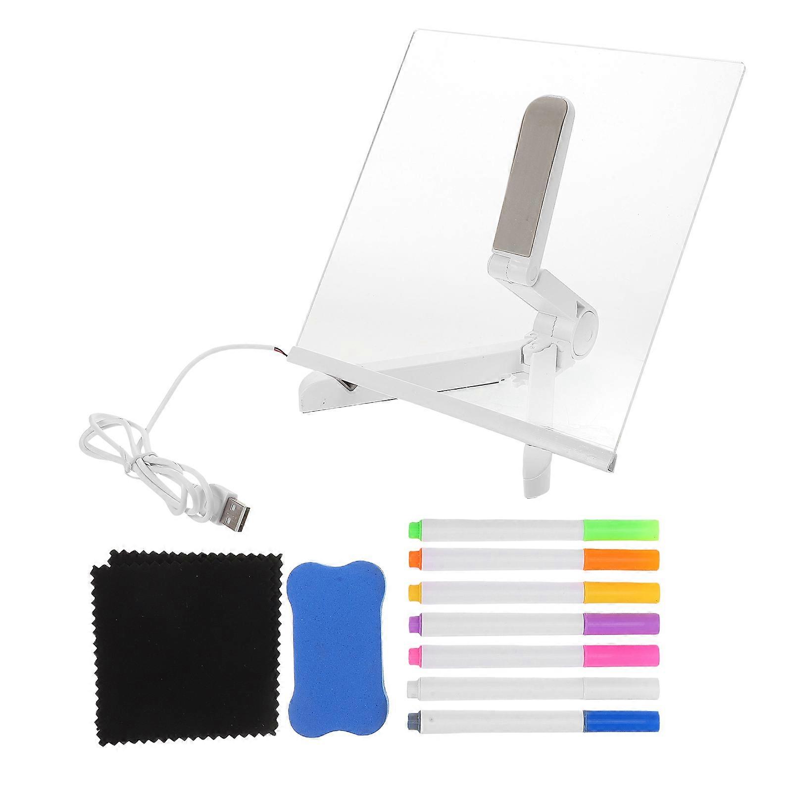 Led Writing Board For Home Office Use 7.9x7.9 Inches Dry Erase Led Light Design 1 Set