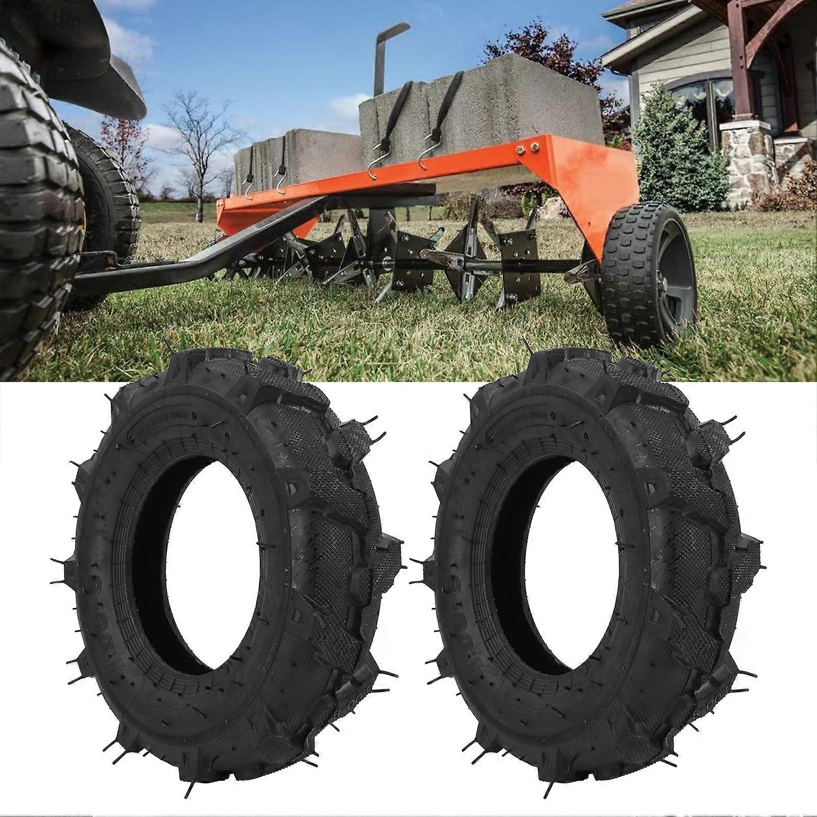 مجموعة من 2 4.00-8 إطارات بدون أنبوبي 4 رقائق 672 رطل سعة تحميل مطاط حديقة جرار الإطارات لمنفاخ الثلج الحارث 