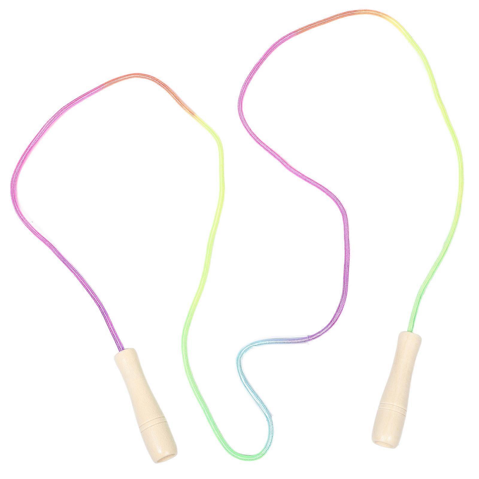Colorful Wooden Jump Rope for Adjustable Engaging Exercise Play, Lightweight Portable Skipping Rope for Physical Fitness Development