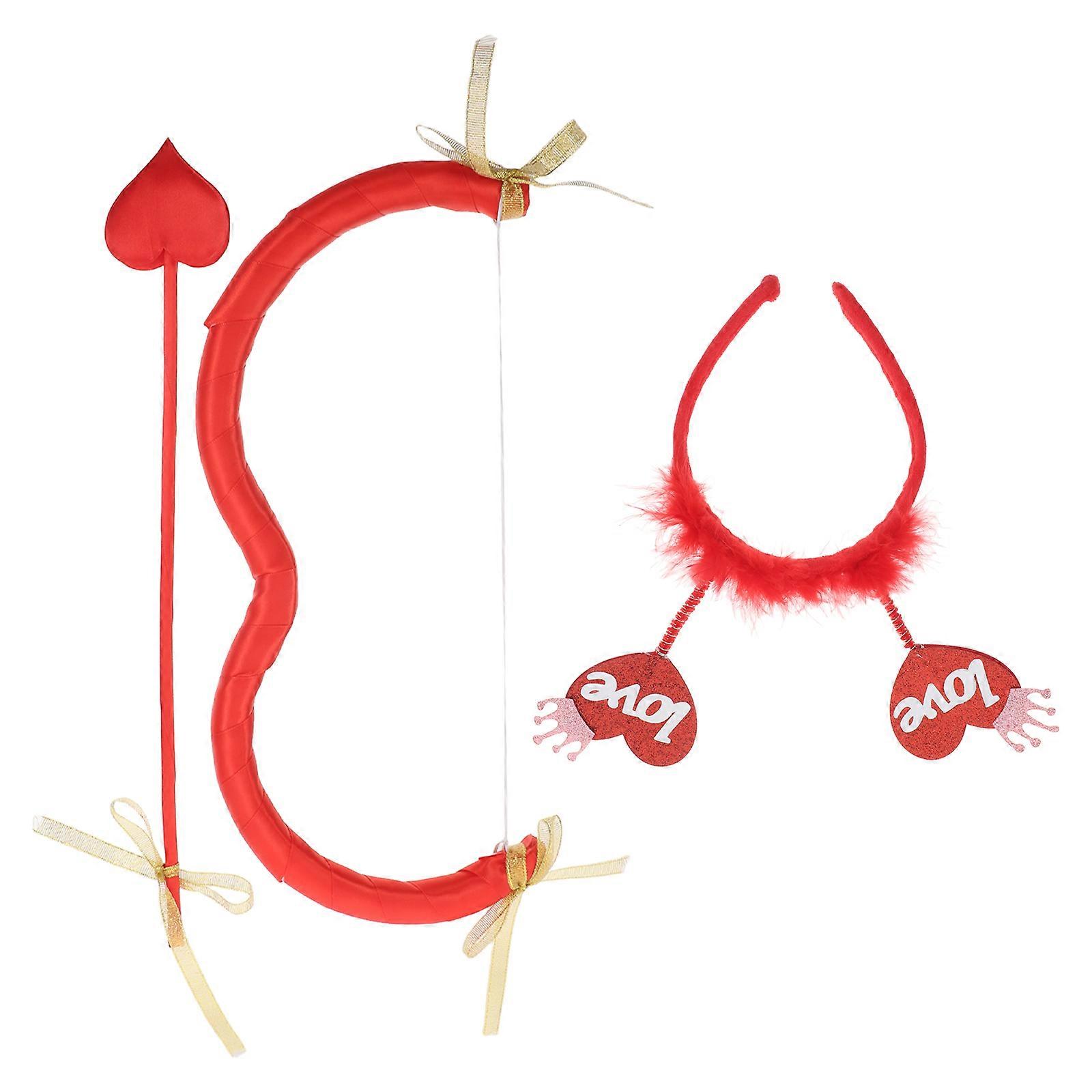 Cupid Headband Set for Valentine Decoration Red Chinlon Unique Design Comfortable and