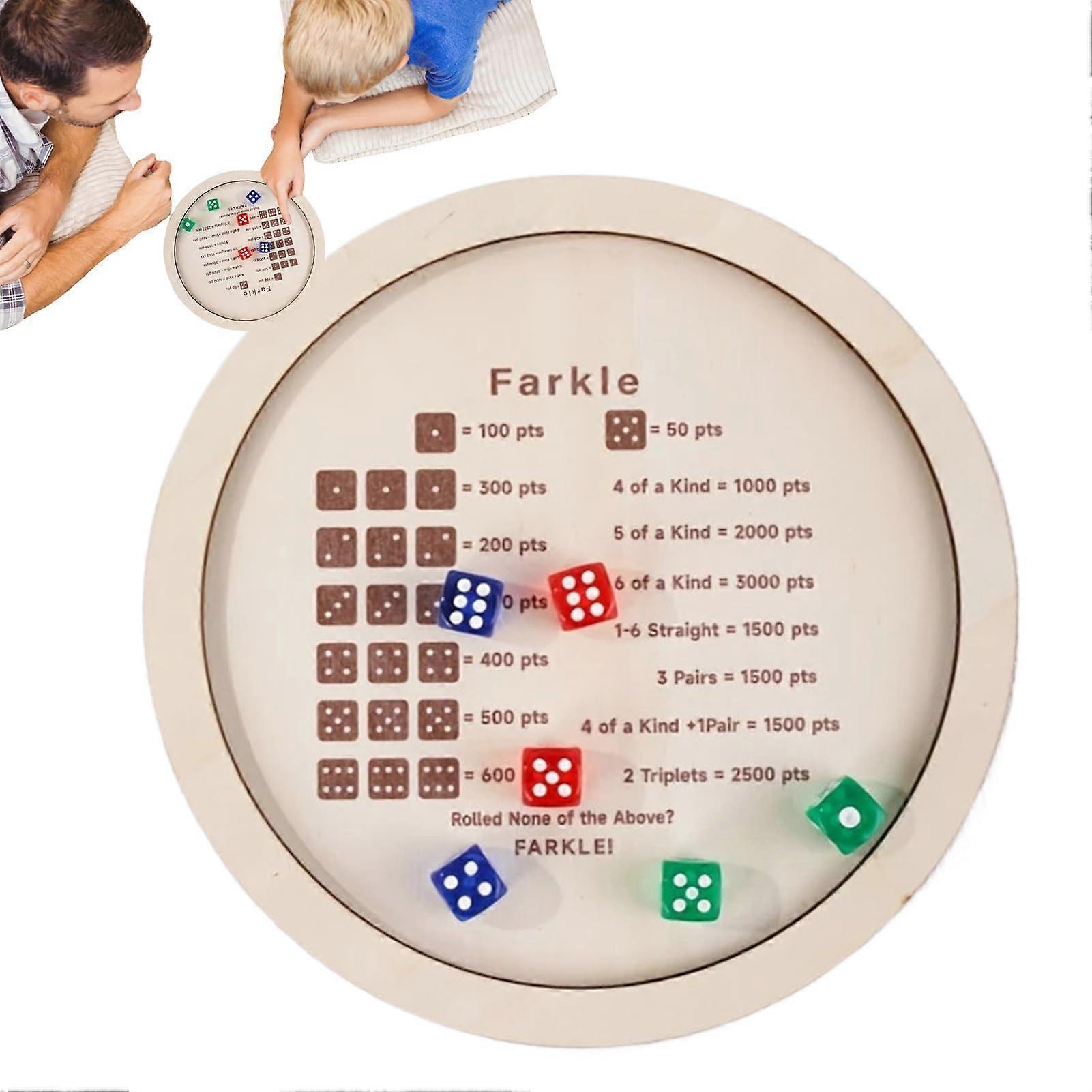 Dice Tray, Game Board for Table Games  Classic Wooden Portable Playing Accessory for Family Adults at Home or On the Go