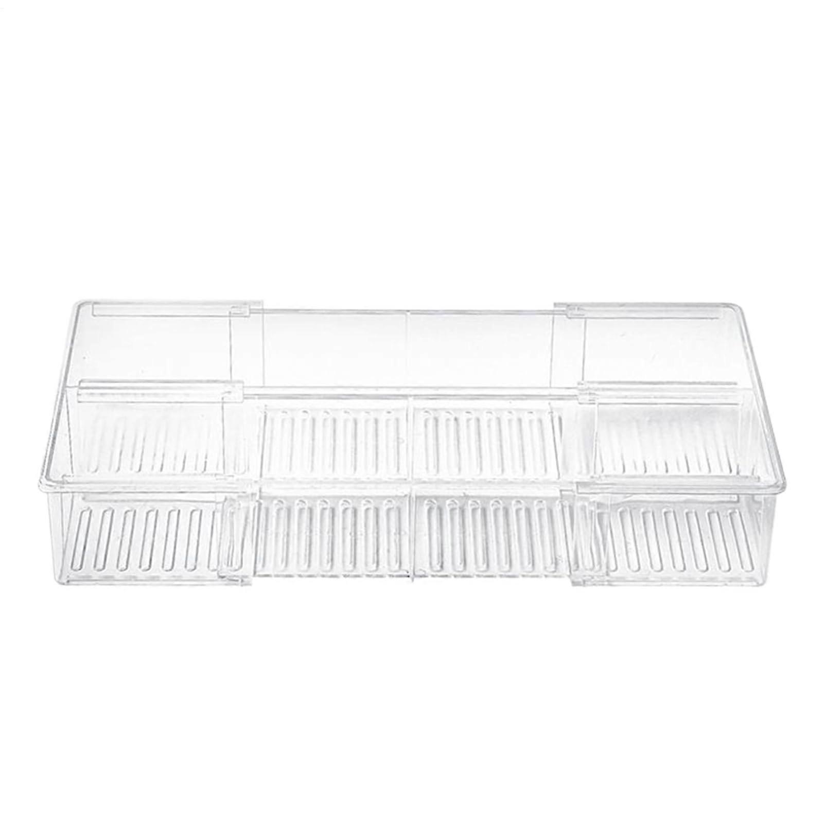 Drawer Organizer For Dressers, Clear 2-Compartment Boxes With Adjustable Dividers, Stackable For Belts And Ties