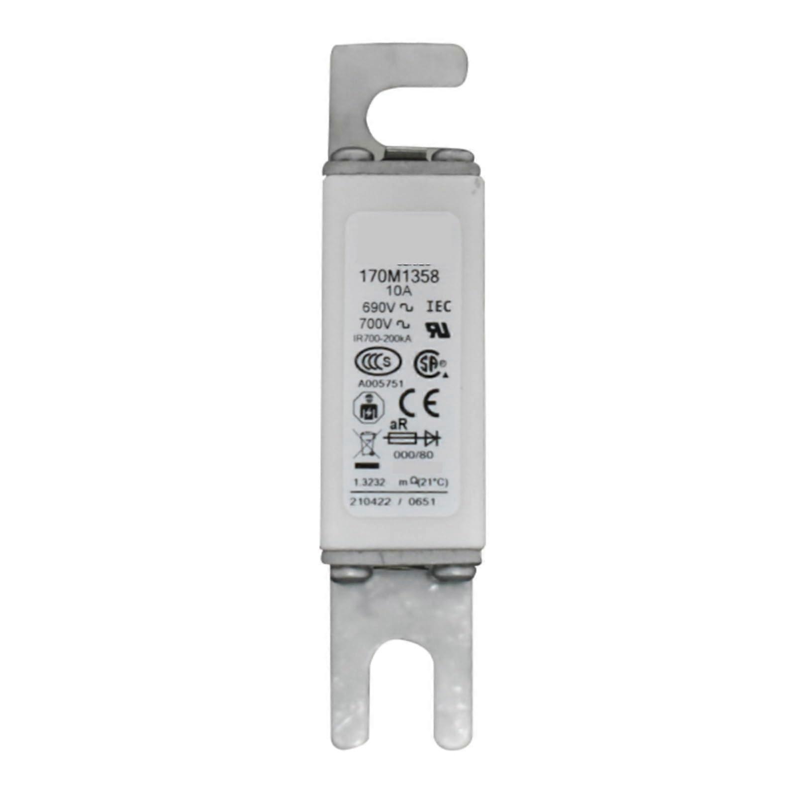 Auto Fuse 170M1358, 10A Fast Blown Low Voltage Fuse, Industrial Fuse for Electrical Compatibility, One Color