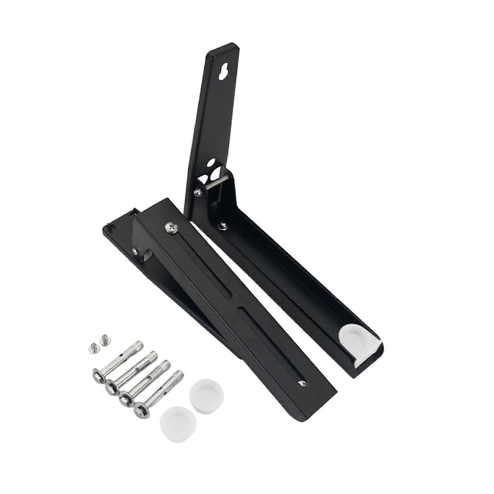 Microwave Rack Mounting Bracket, Professional Carbon Steel, Foldable And Adjustable, Black Home Kitchen Accessory