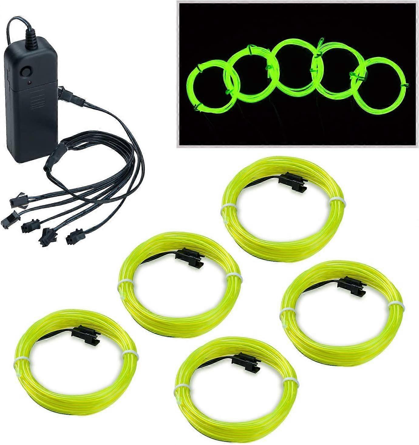 5m EL Wire - Glowing Party Light Strips (Green)