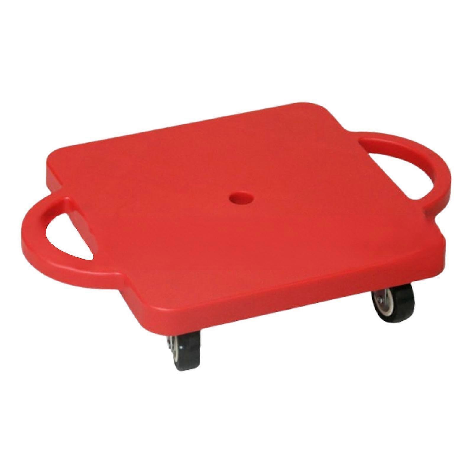 Floor Scooter Board With Handles For Sitting Sensory Training Motor Skills 11.8 Inch Square Red Gym And Outdoor Activities
