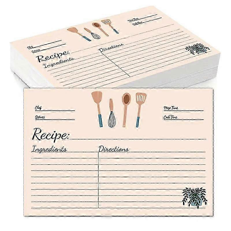 Receptkártyák 4x6 hüvelyk vastag kétoldalas üres kártyák - 100 db-os készlet anyukák és nővérek főzés szerelmeseinek