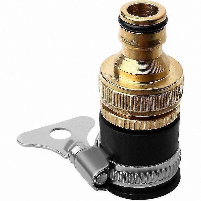 Universal Garden Hose Adapter, Brass Faucet Connector with 1/2' to 3/4' Diameter for Round Hose Fittings