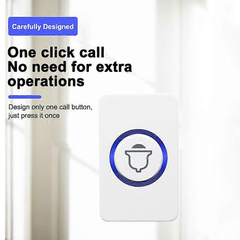 Elderly Care Call Bell Pregnancy Care Call Bell 110dB 4 Volume Levels 60+ Ringtone One Large Button Control with Lanyard for Seniors and Pregnant Wome
