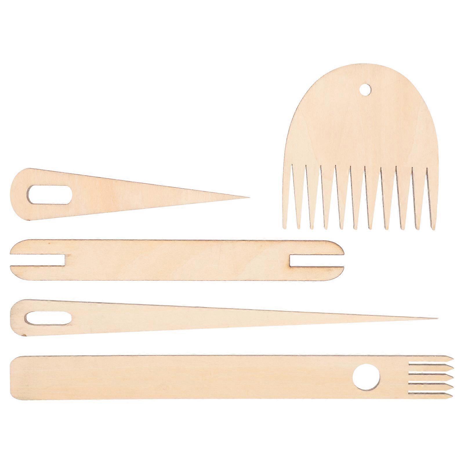 Wood Knitting Needles Set Hand Stick for Crafts Beige Wood Material Knitting 1Set
