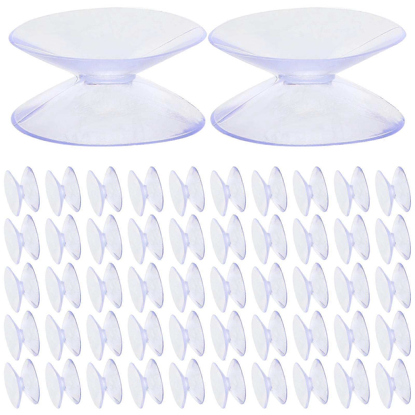 Small Suction Cups Double-Sided Suction Cup Hanger Pads with 100Pcs Hooks