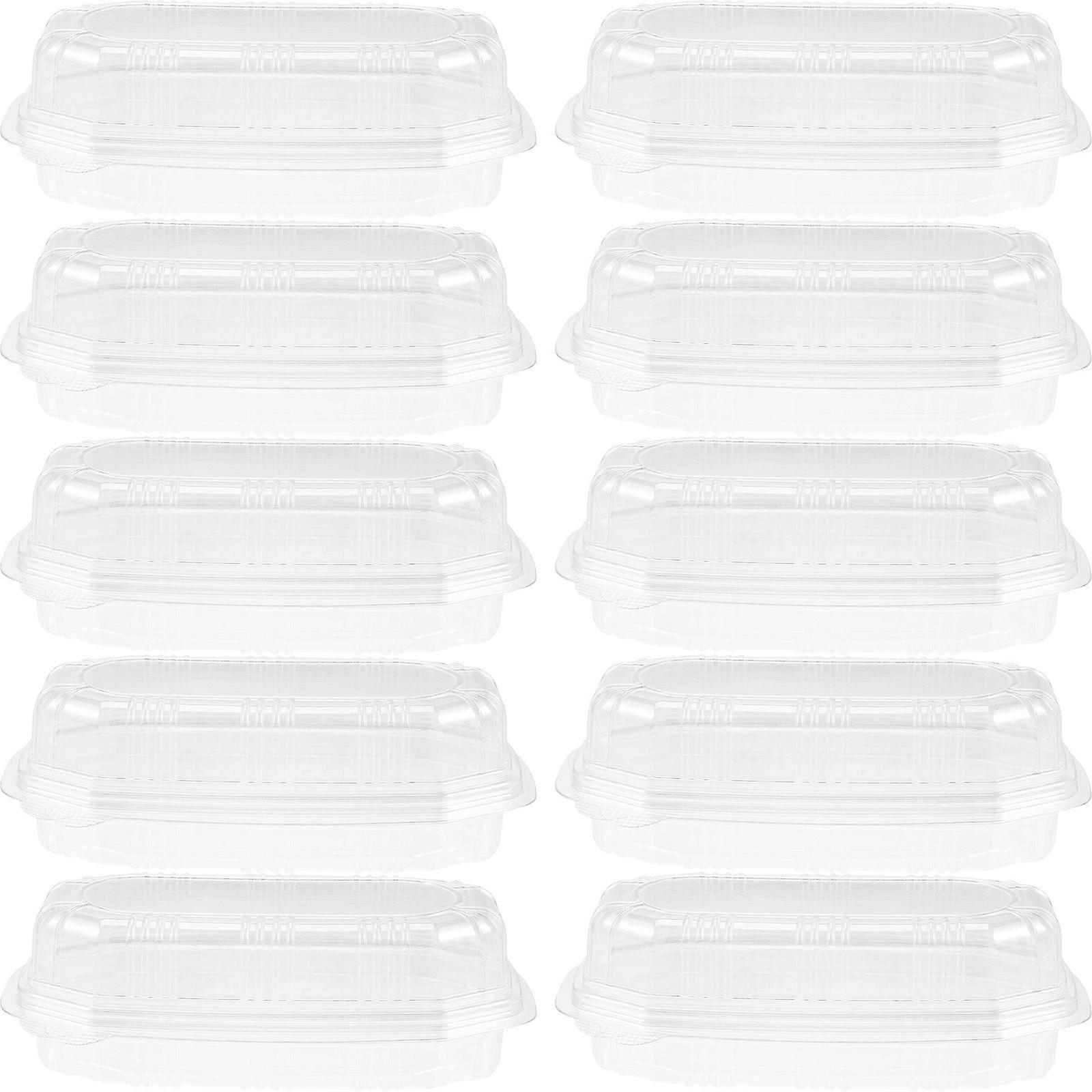 Baked Goods Container Hinged Design for Party Use Transparent Plastic Food Packaging 100Pcs