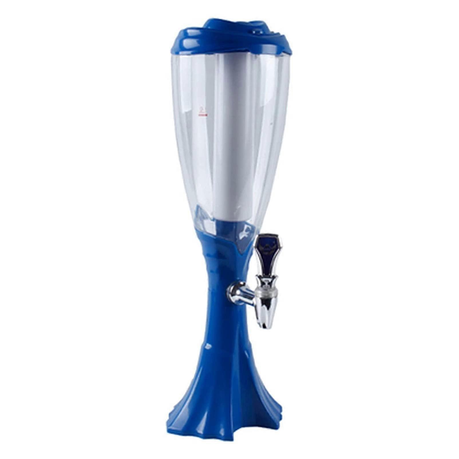 Beer Dispenser with Colorful Lights and Removable Ice Tube, Blue 3L
