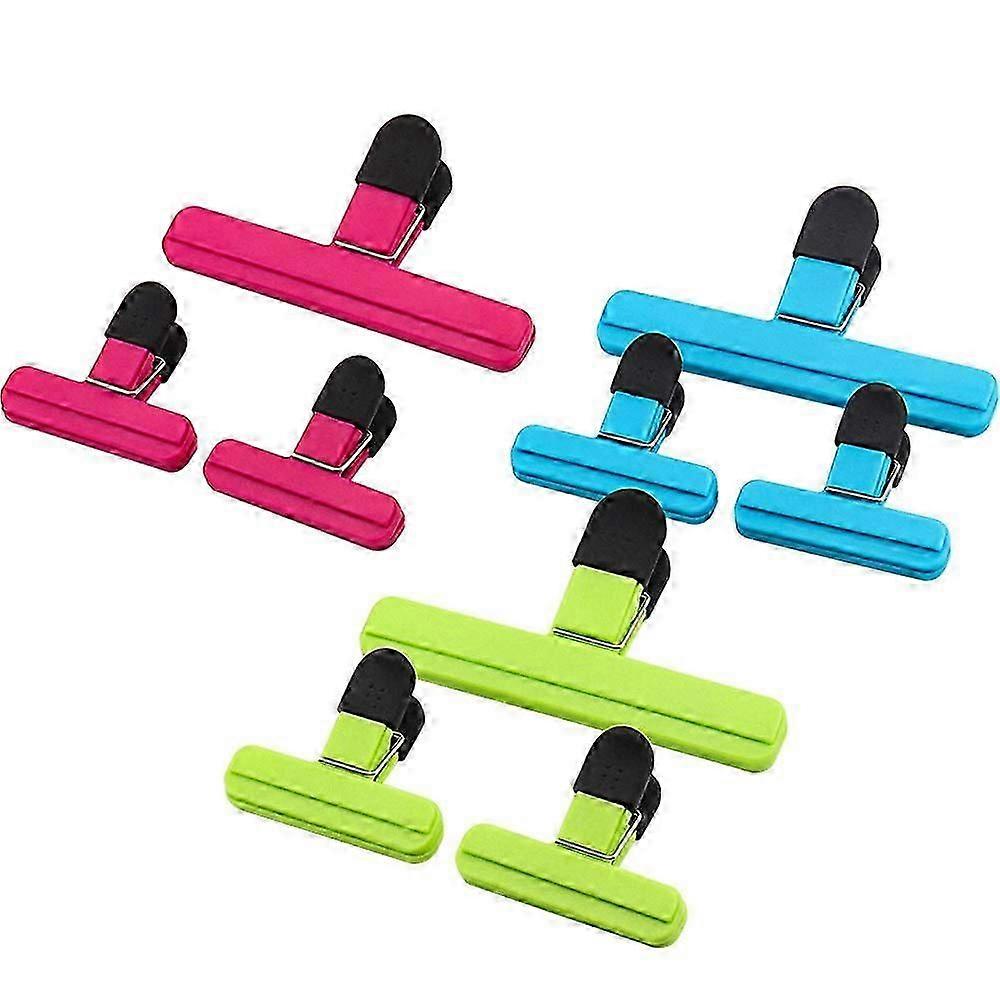 9 pcs Large Chip Bag Clips - Heavy Duty Plastic Food Bag Seal Clips for Snacks, Assorted Sizes