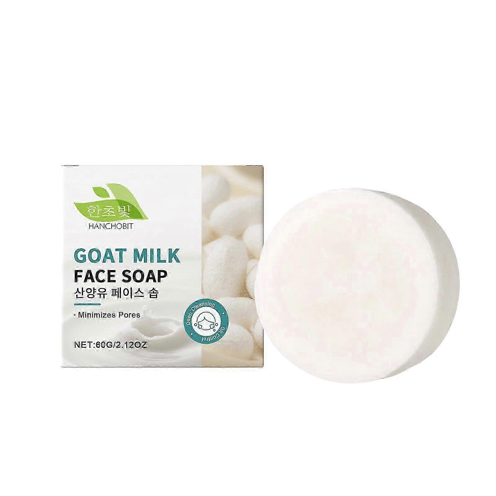 HANCHOBIT Goat Milk Cleansing Soap Coconut Oil Deep Cleansing and Improving Facial Skin Gentle Formula