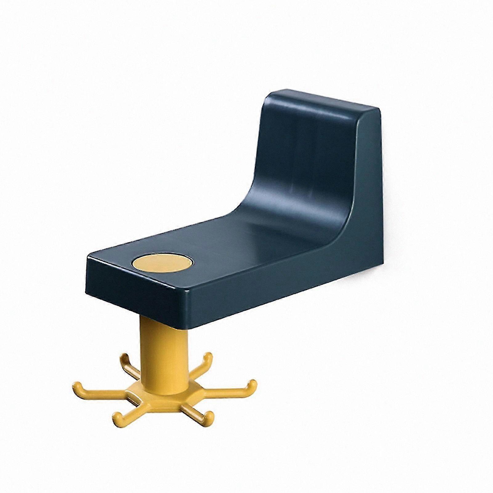 360 Rotating Kitchen Hook for Utensil Storage, Multifunctional Hanger for Spatulas, Spoons, and More, Blue and Yellow Design