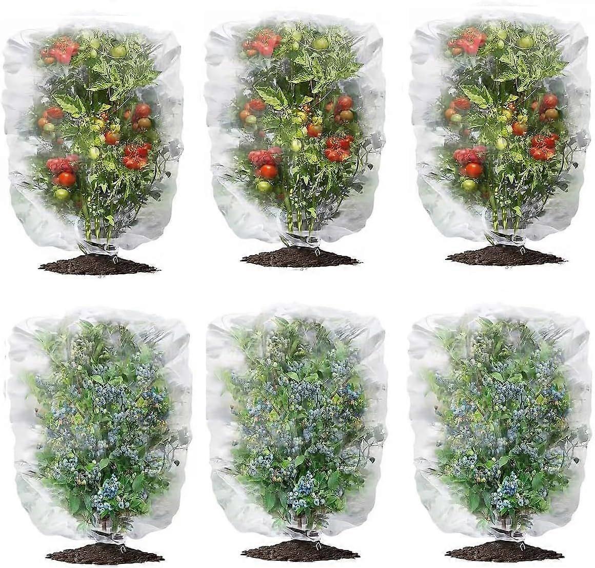 Fruit Tree Netting Cover with Drawstring, 6 Packs 5.9 x 5.9 ft Insect Bird