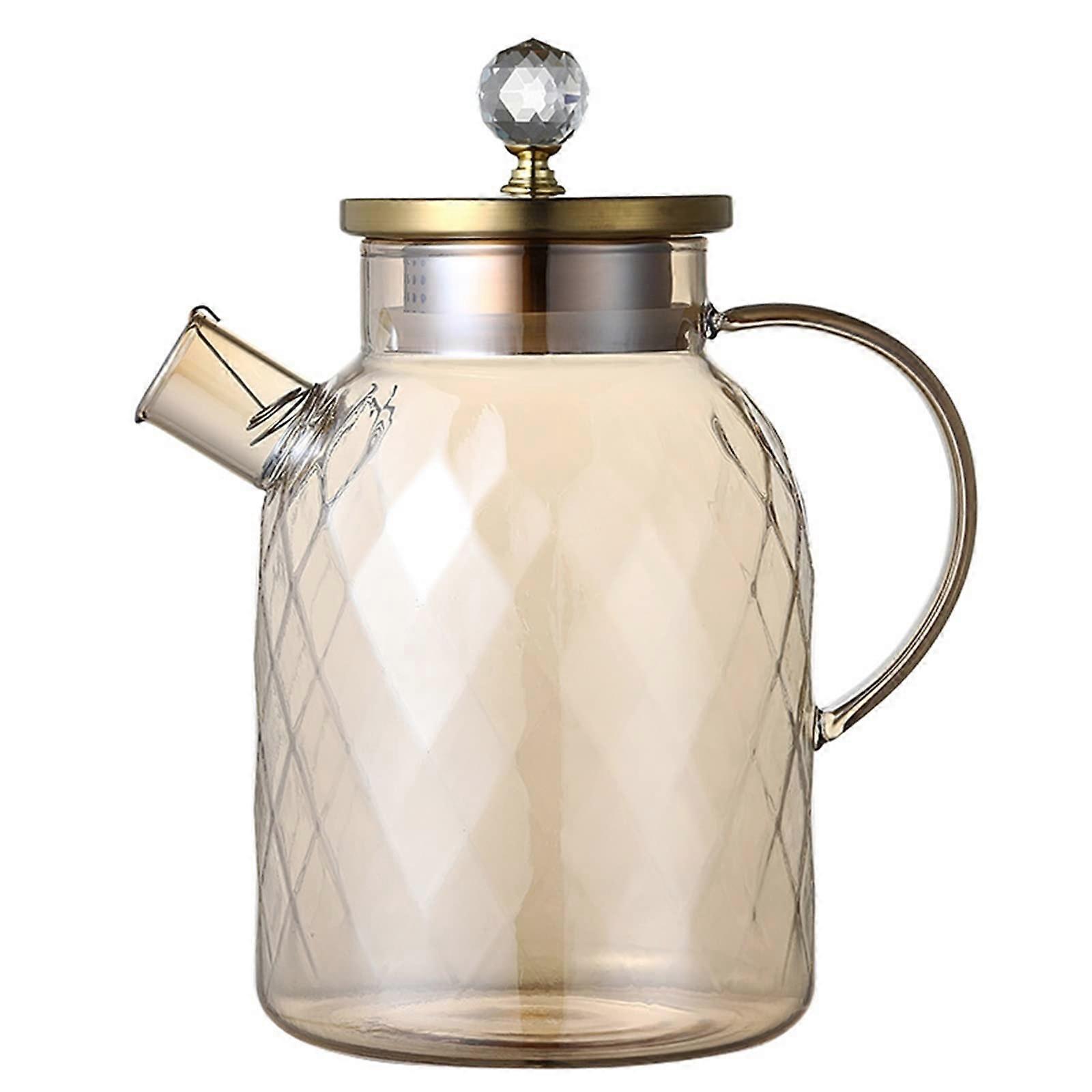 Glass Cold Water Teapot Large Capacity Amber Color 02