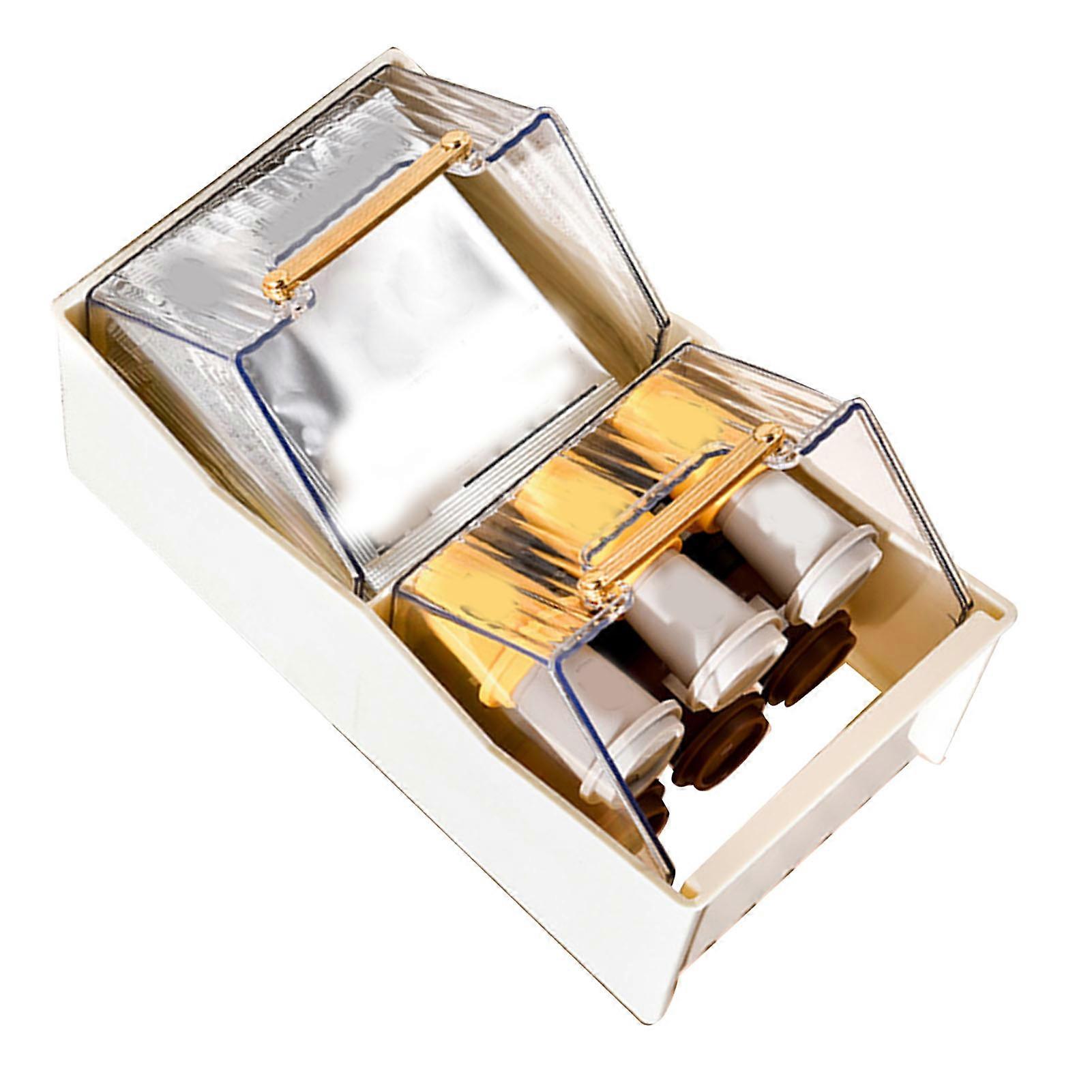 Tea Bag Organizer Box 2-Layer Clear White 15.5x25.5x13.5cm