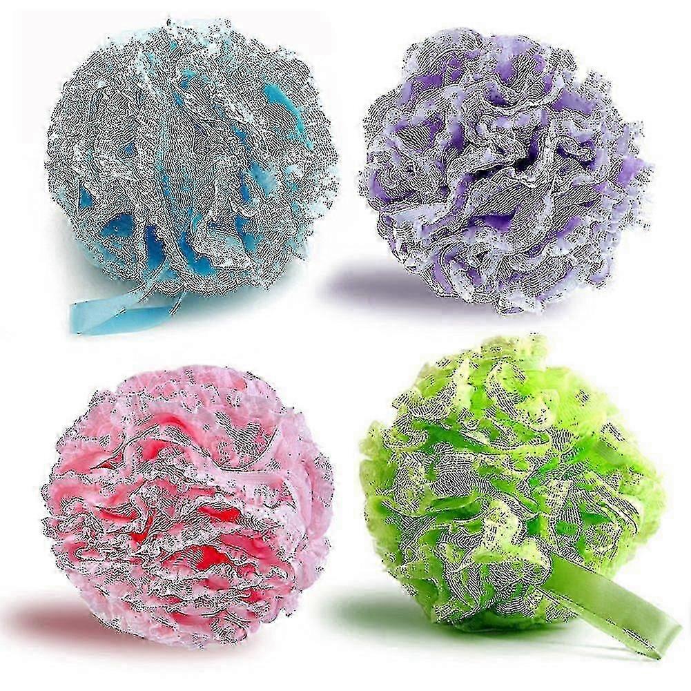 Soft Body Bath Sponge Shower Sponge Soap Sponge Puff 4-pack