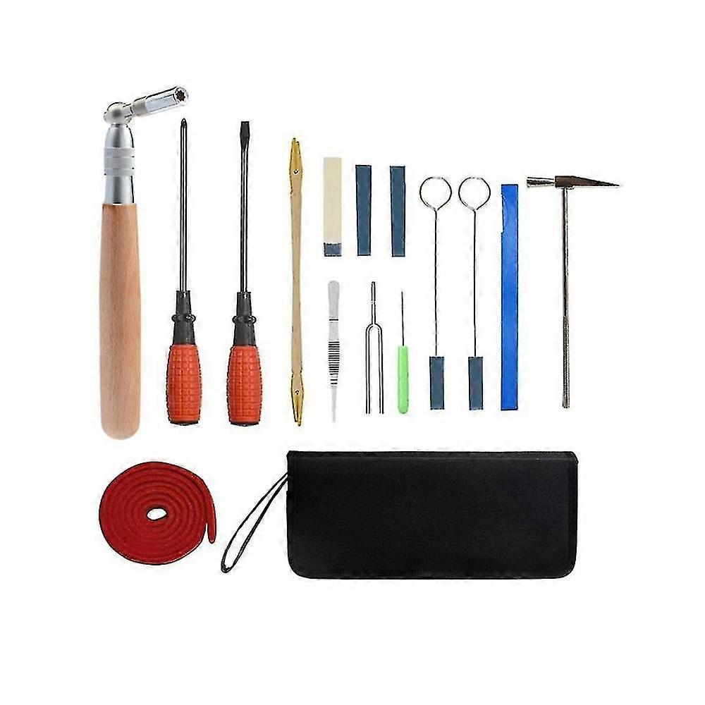 16-piece Set Professional Piano Tuning Kit Tuner Tool Set Wooden Ha...