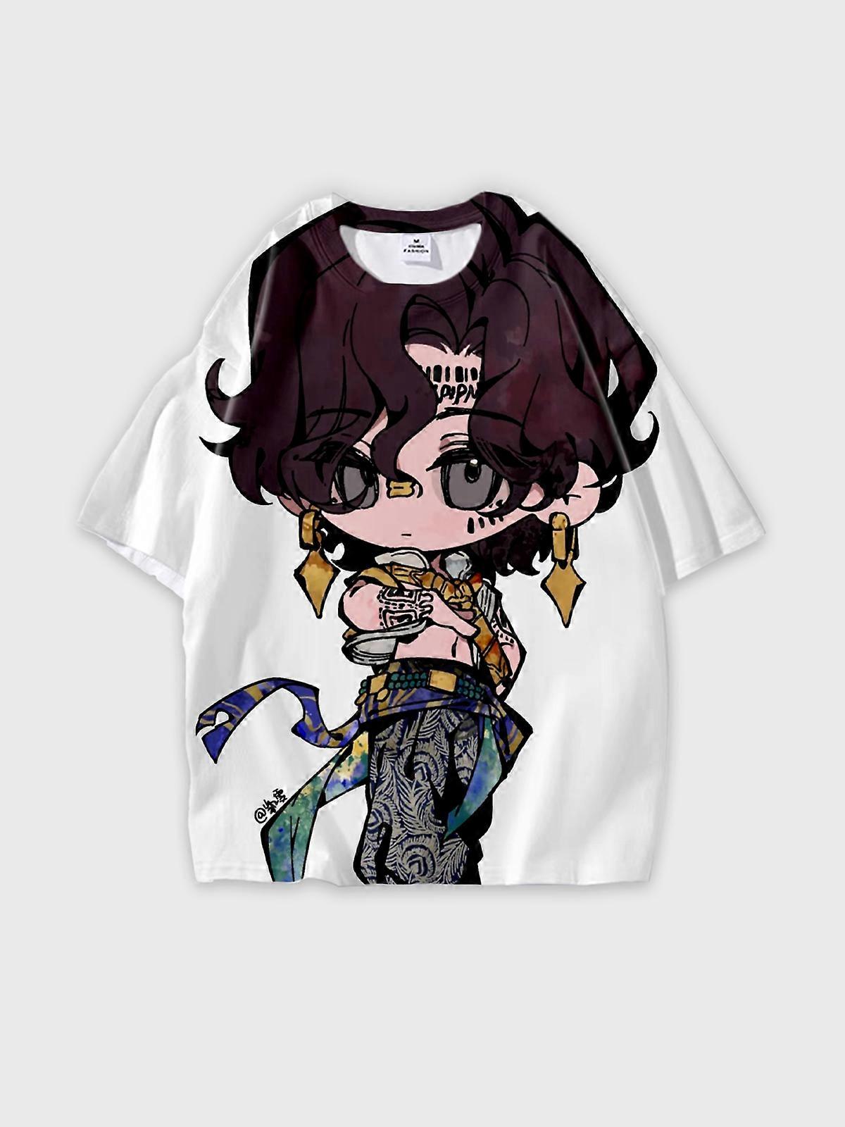 T-Shirt Round Neck, Loose Short Sleeve Sultan’s Game Graphic Tee, Unisex Summer Casual Top V818