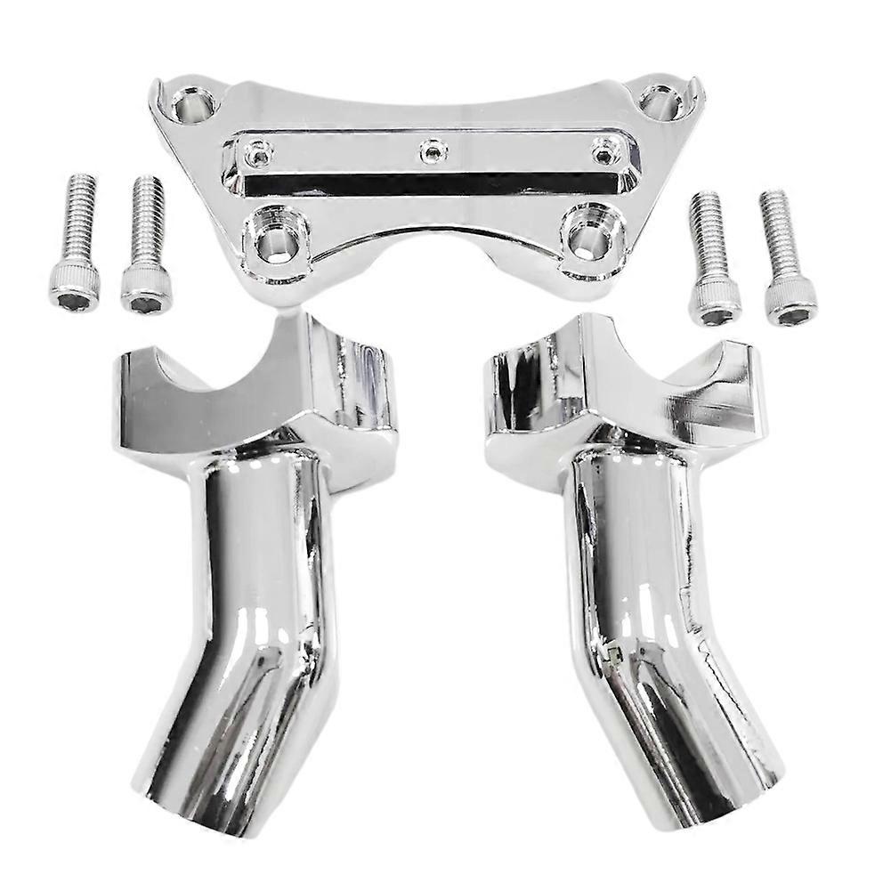 3-1/2 Inch Pullback Handlebar Risers & Top Clamp Kit for Harley Dyna Softail Fat Boy