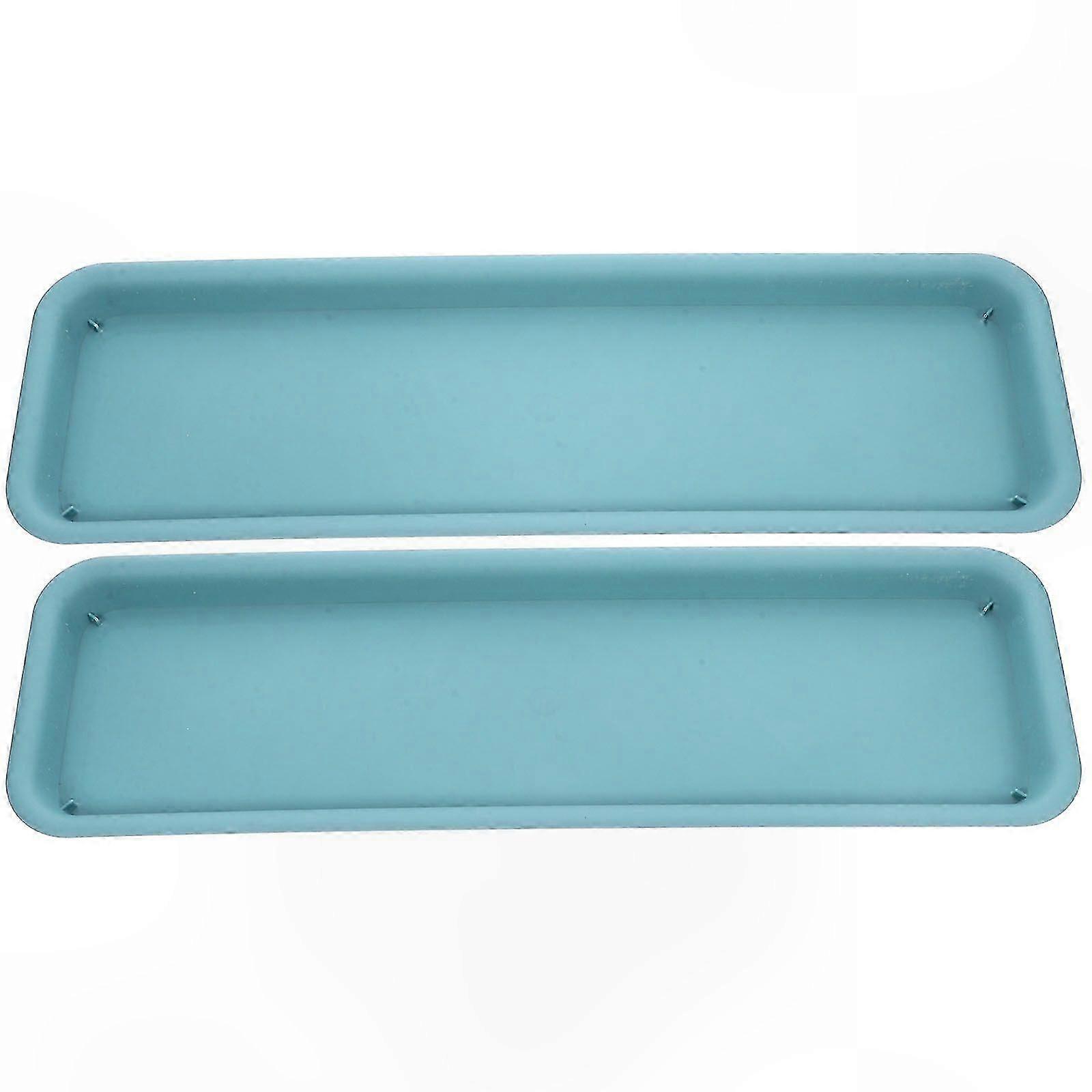 2-Pack Rectangular Plant Saucers for Indoor Pot Drip Use
