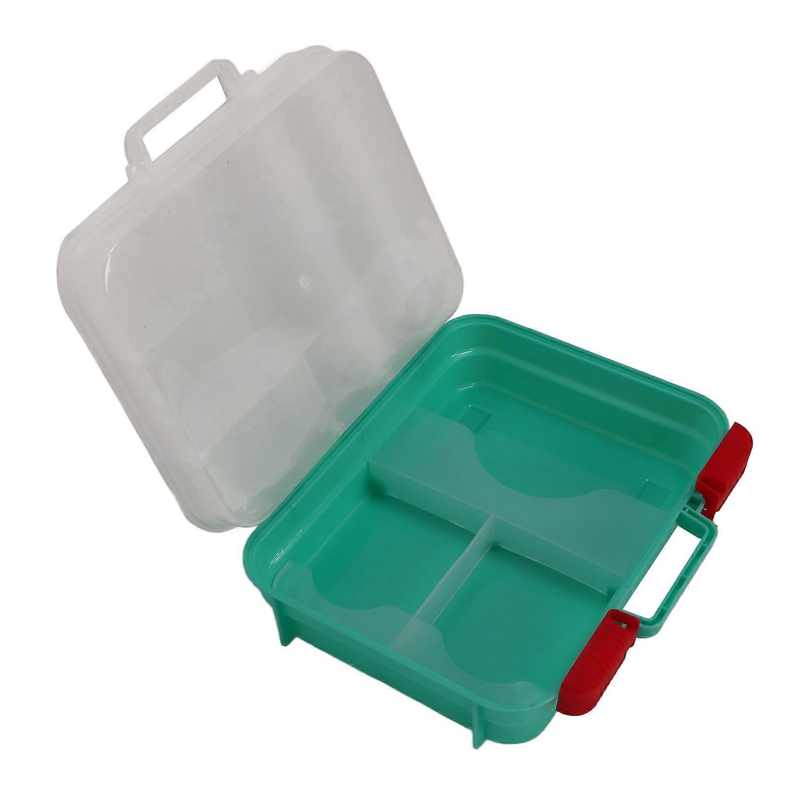 Portable 2-Layer Transparent Medicine Emergency Box with Handle