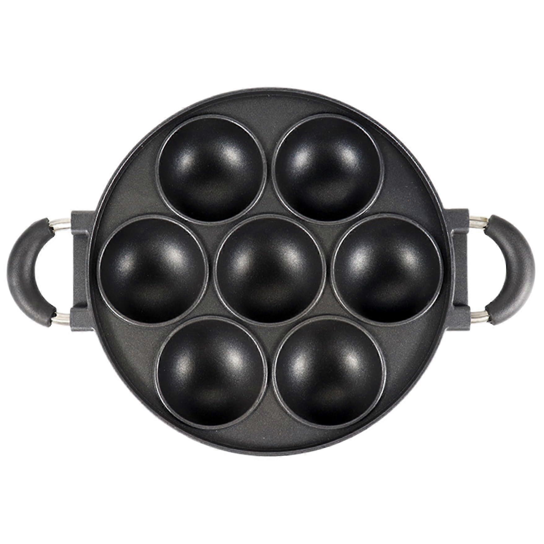 Takoyaki Pan 7Hole Aluminium Alloy Takoyaki Maker With AntiScald Handle Nonstick Pan For Home Snake Bar Restaurant