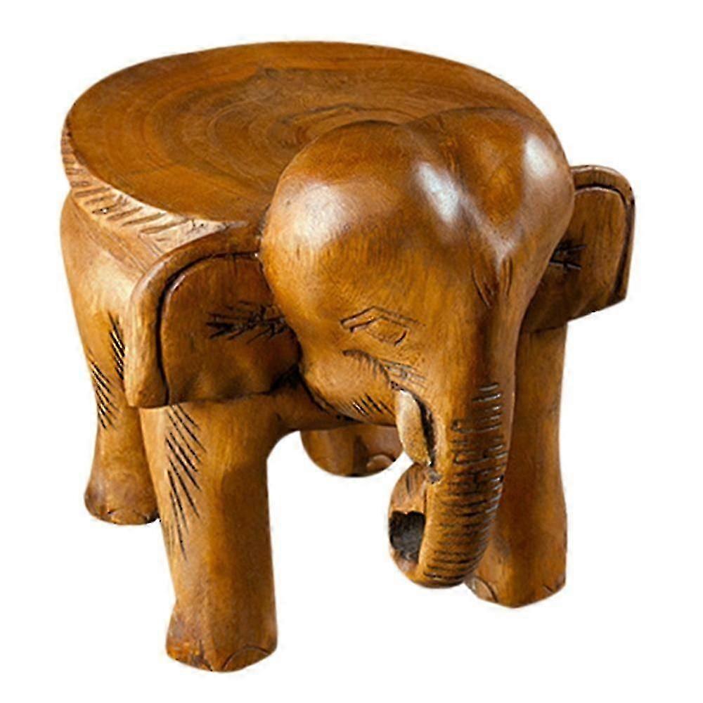 Tabouret en bois fait à la main en forme d’éléphant compatible avec la décoration intérieure, tabouret de statue, banc sculpté en bois