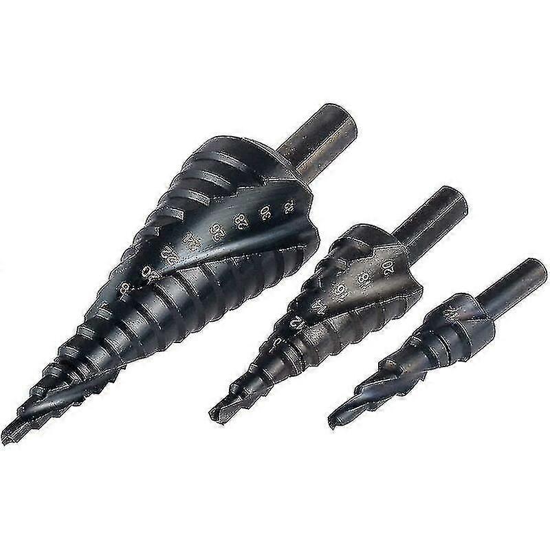 For Drill 3pcs 4-12/4-20/4-32mm Spiral Step Drill Bit, Total 32 Siz...