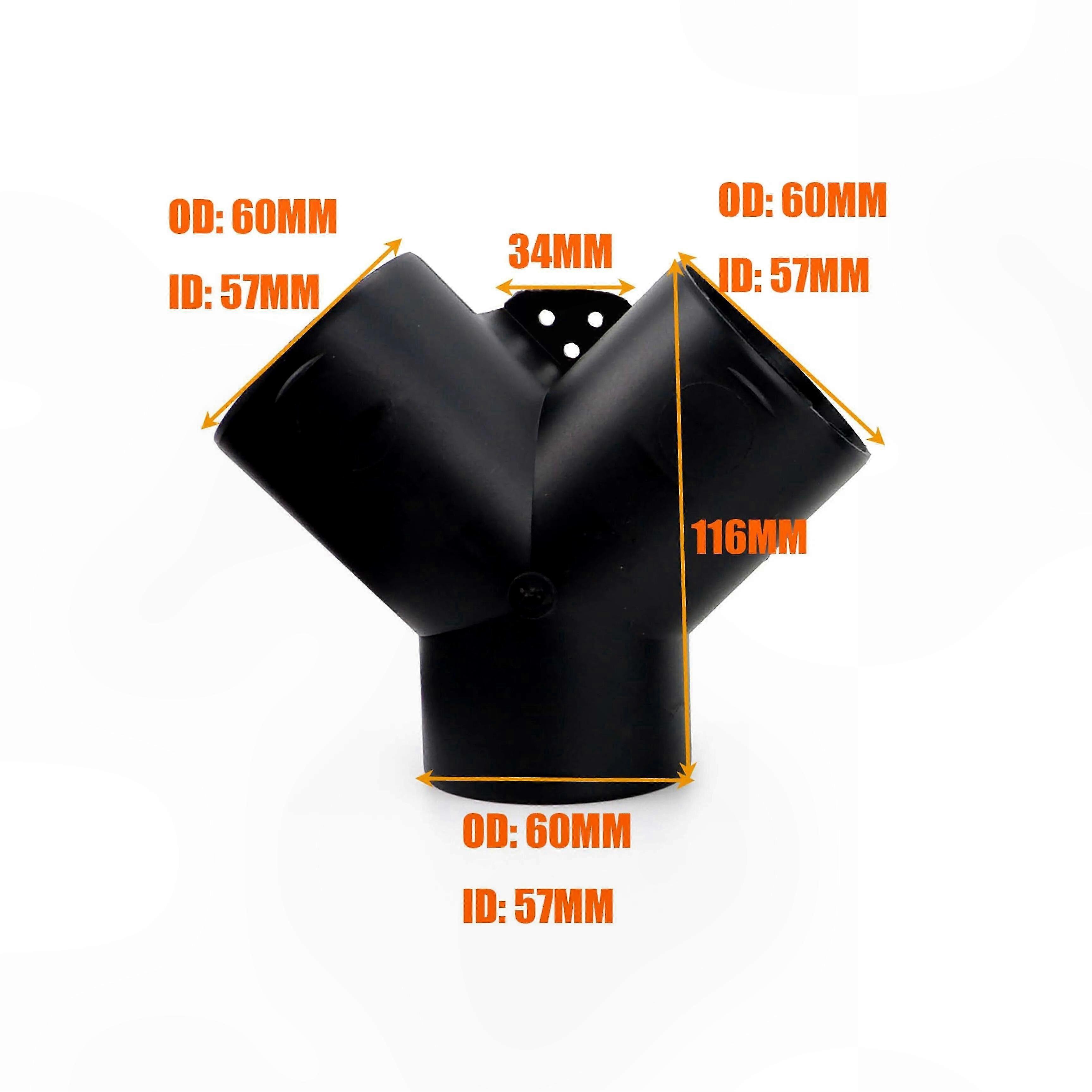 75mm Y-Shaped Duct Pipe Connector with Bracket for Vehicle Ventilation Systems