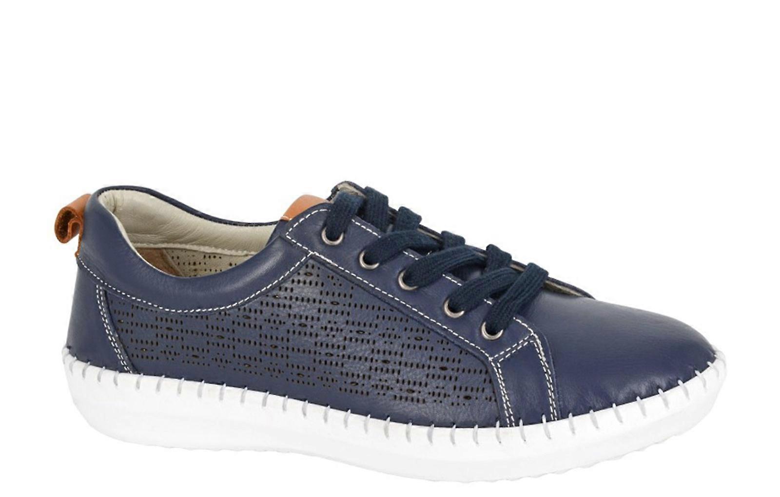 Mod Comfys Flexi Leather Comfort Shoes Navy